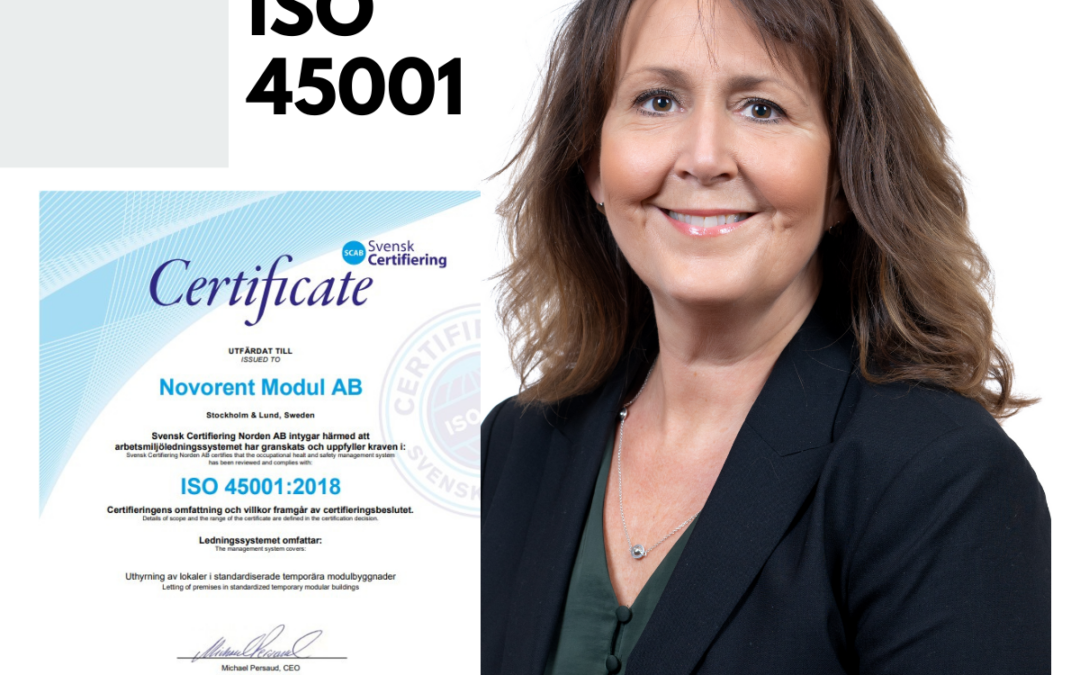 En god arbetsmiljö för framtiden – Novorent Modul AB är nu certifierade enligt ISO 45001