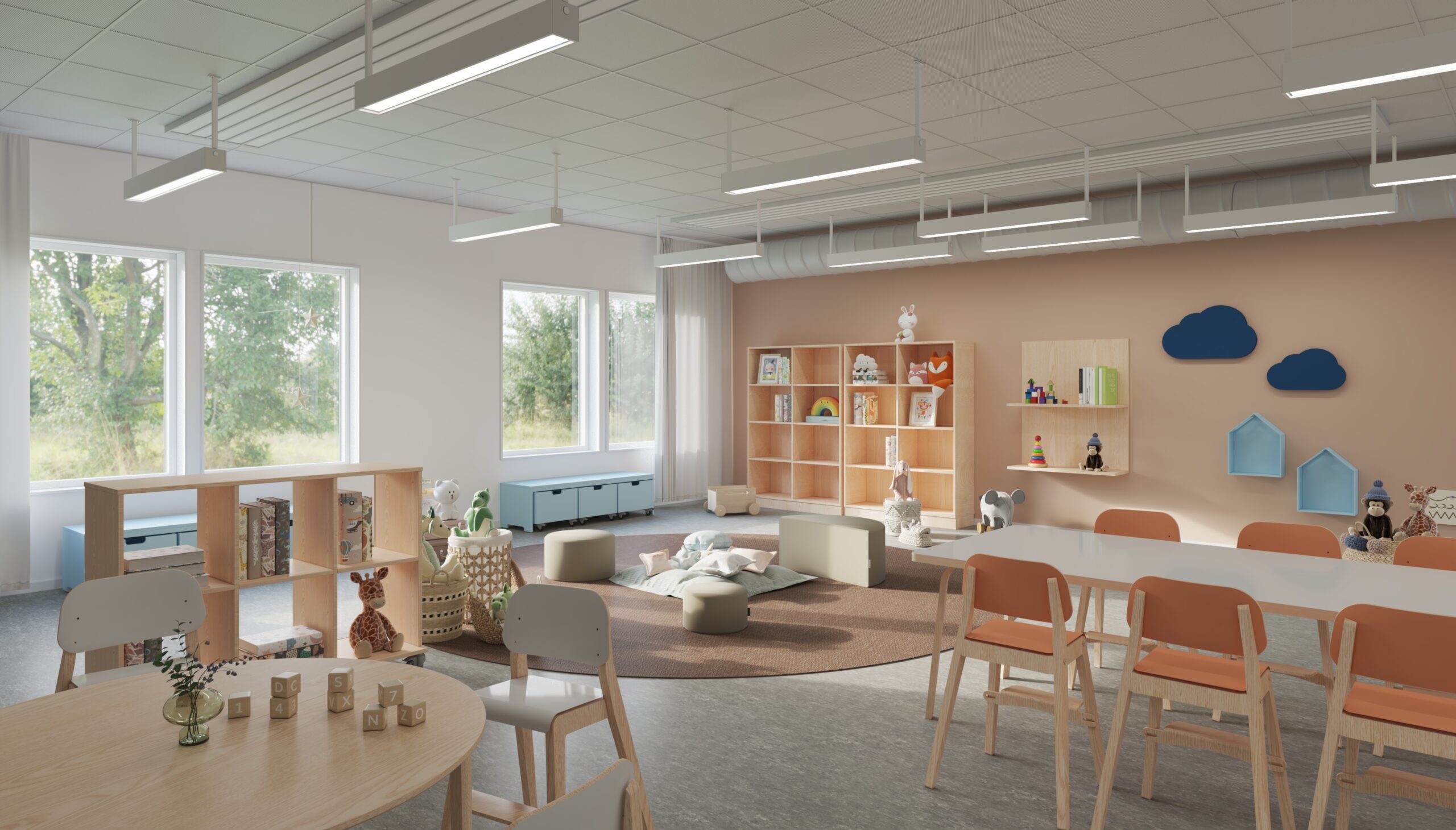 Förskola_V2 Glad flicka i förskolemiljö
